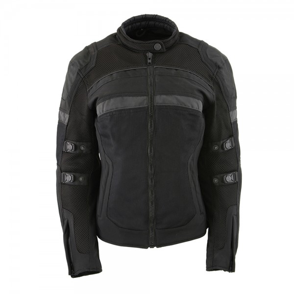 Ladies Black Nylon/Mesh Racing Jacket w/ Removable...