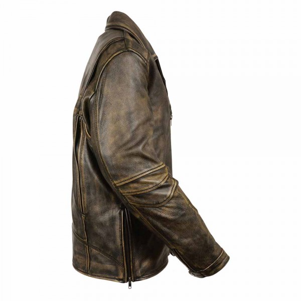 Men’s Triple Stitch Extra Long Beltless Biker Jacket