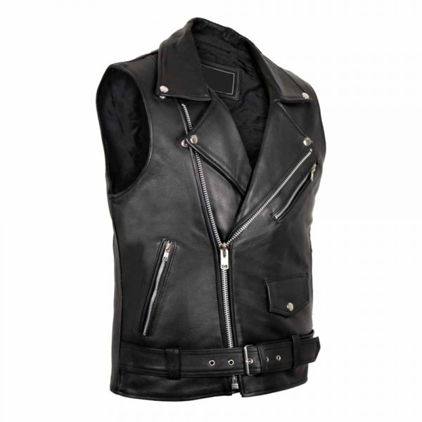 Rockerbilly Leather Vest Rocker Vest